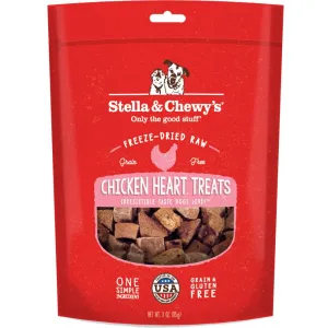 $1 OFF (Exp 3Jun25): Stella & Chewys Chicken Heart Single Ingredient Grain-Free Freeze-Dried Dog Treats 3oz dog supplies dog food toys accessories dog bed