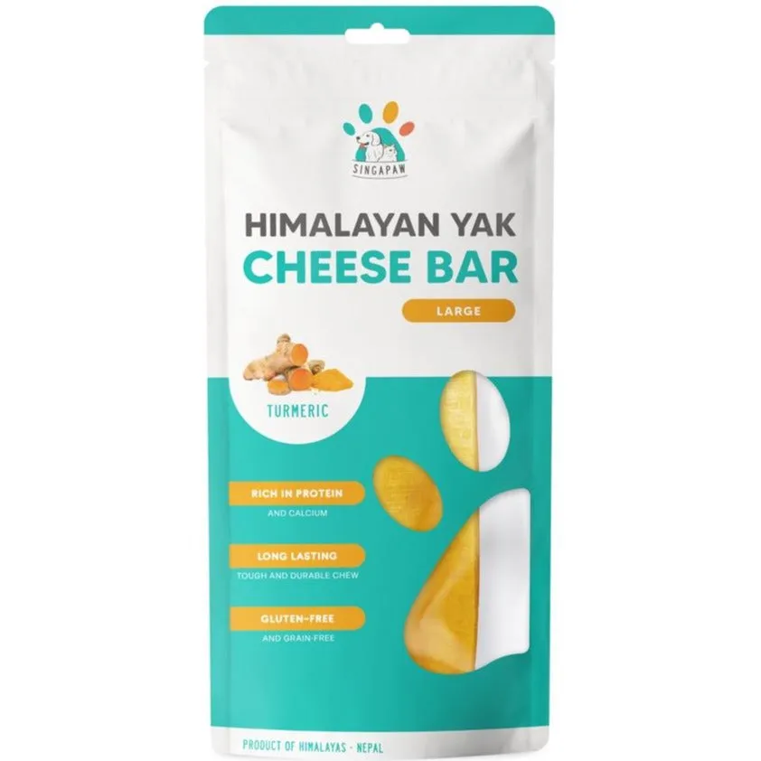 10% OFF: Singapaw Himalayan Yak Cheese Bar Dog Chew - Large Turmeric 160g dog grooming shampoo collar crate feeding supplies