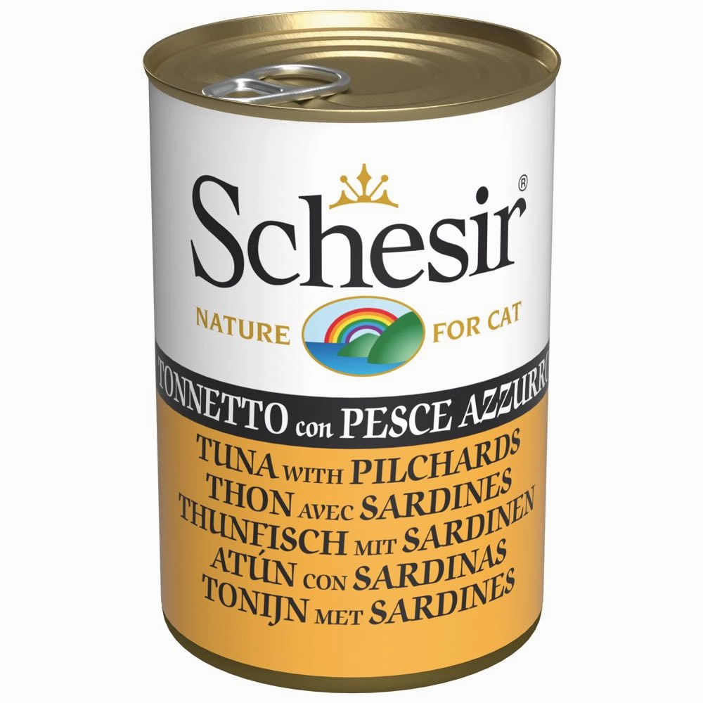 10% OFF: Schesir Tuna With Pilchards In Jelly Adult Canned Cat Food 140g cat snacks catnip treats healthy cat food cat reward treats low calorie cat food