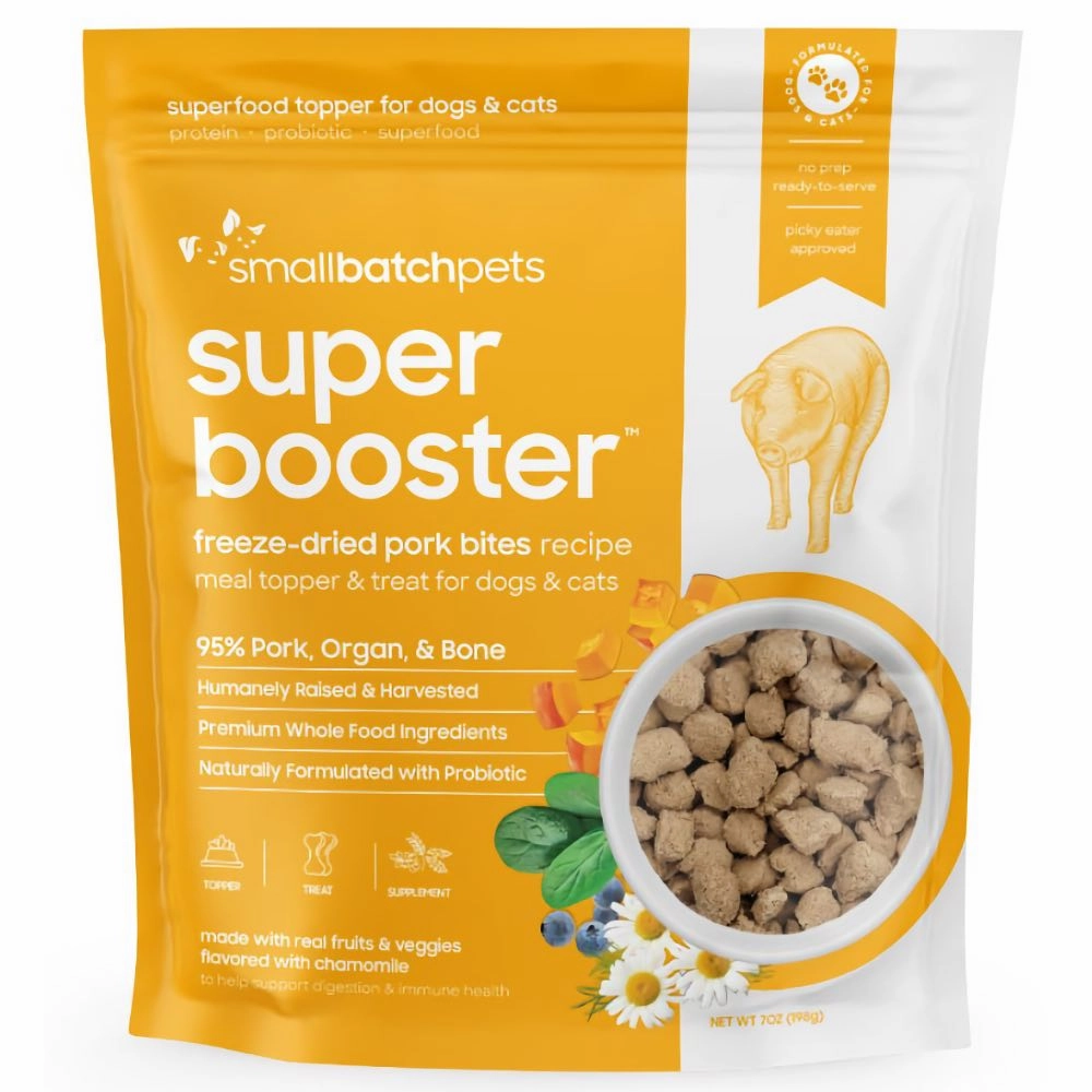 10% OFF: Smallbatch Super Booster Freeze Dried Pork Bites Cat & Dog Treats 7oz cat general supplies cat toys cat grooming cat food cat litter