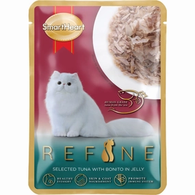 10% OFF: Smartheart Refine Selected Tuna With Bonito In Jelly Pouch Cat Food 70g x 12 cat food cans soft cat food high protein cat food natural cat food senior cat food