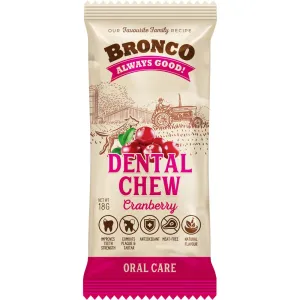 12 FOR $10: Bronco Dental Chew Cranberry Dog Treat 18g no pull dog harness nylon dog leash dog walking set dog vest harness pet lead