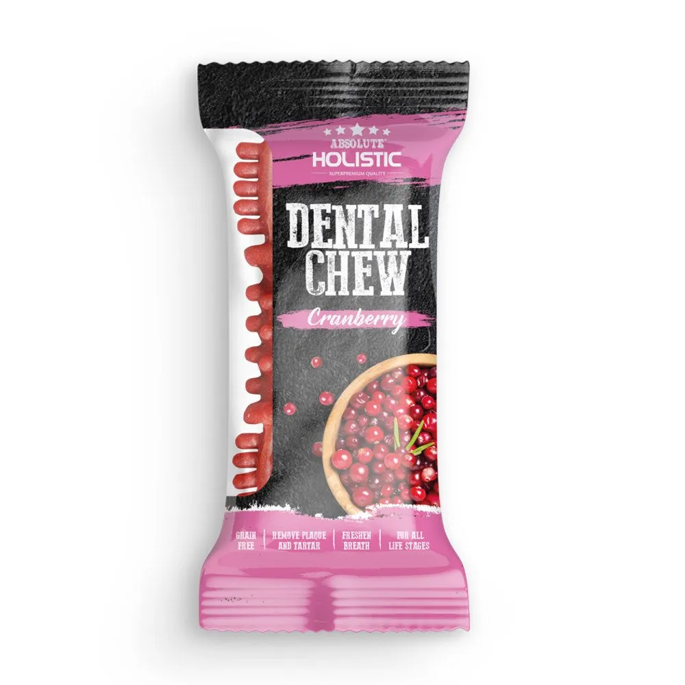 12 FOR $12: Absolute Holistic Cranberry Grain-Free Dental Dog Chew Treat 25g dog grooming shampoo collar crate feeding supplies