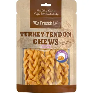 15% OFF: AFreschi Turkey Tendon Braided Stick Dog Chews 6pc dog grooming shampoo collar crate feeding supplies