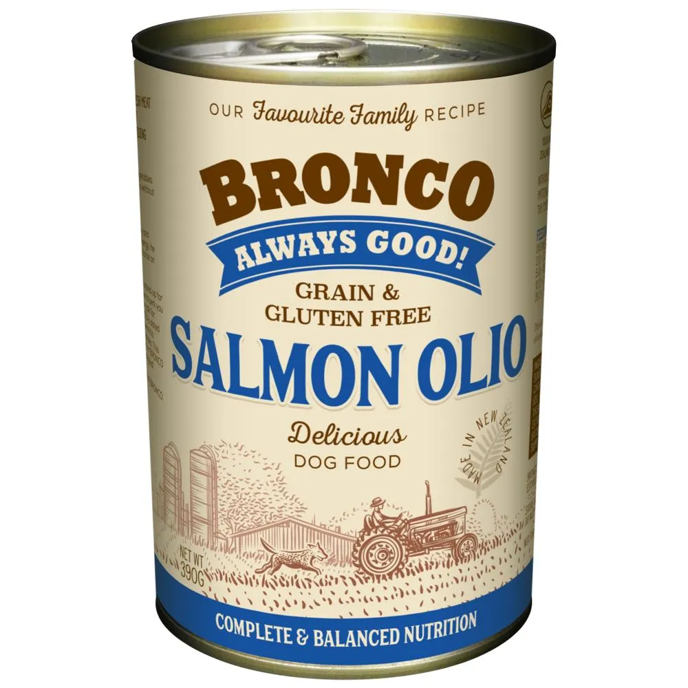 15% OFF: Bronco Salmon Olio Grain-Free Canned Dog Food 390g canned dog food wet dog food grain free dog food dog food with gravy beef dog food