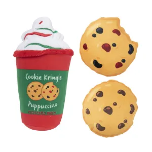 15% OFF: FuzzYard Christmas Puppucino & Cookies Plush Dog Toy (3pcs) dog puzzle toy dog slow feeder dog treat ball dog brain toy dog feeder toy