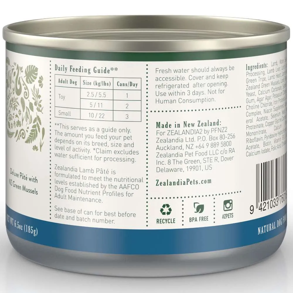 15% OFF: Zealandia Free Range Lamb Canned Dog Food 170g