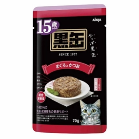 15% OFF: Aixia Kuro-can Tuna & Skipjack 15  Years Old Grain-Free Senior Pouch Cat Food 70g x 12 cat general supplies cat toys cat grooming cat food cat litter