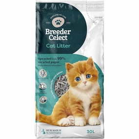 15% OFF: Breedercelect Recycled Paper Cat Litter 30L kitten supplies kitten toys kitten food kitten litter box kitten bed
