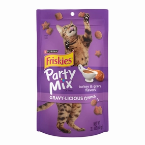 15% OFF: Friskies Party Mix Gravy-licious Crunch Turkey & Gravy Cat Treats 60g cat general supplies cat toys cat grooming cat food cat litter