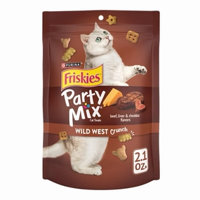 15% OFF: Friskies Party Mix Wild West Crunch Cat Treats 60g cat general supplies cat toys cat grooming cat food cat litter