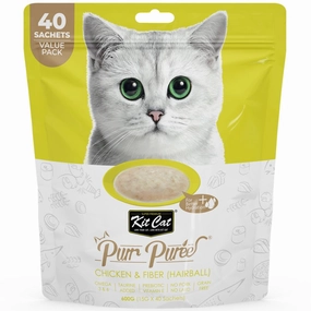15% OFF: Kit Cat Purr Puree Chicken & Fiber Grain-Free Liquid Cat Treats 600g cat snacks catnip treats healthy cat food cat reward treats low calorie cat food
