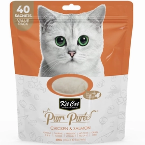 15% OFF: Kit Cat Purr Puree Chicken & Salmon Grain-Free Liquid Cat Treats 600g cat snacks catnip treats healthy cat food cat reward treats low calorie cat food