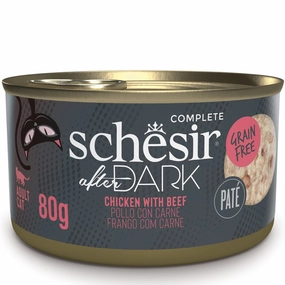 15% OFF: Schesir After Dark Chicken With Beef Pate Grain-Free Adult Canned Cat Food 80g cat general supplies cat toys cat grooming cat food cat litter