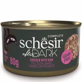 15% OFF: Schesir After Dark Chicken With Ham in Broth Grain-Free Adult Canned Cat Food 80g cat food cans soft cat food high protein cat food natural cat food senior cat food