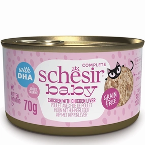 15% OFF: Schesir Baby Chicken With Chicken Liver Grain-Free Kitten Canned Cat Food 70g cat food cans soft cat food high protein cat food natural cat food senior cat food