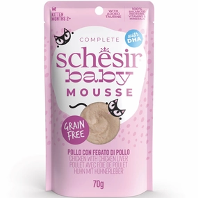 15% OFF: Schesir Baby Mousse Chicken With Chicken Liver Grain-Free Kitten Pouch Cat Food 70g cat food cans soft cat food high protein cat food natural cat food senior cat food