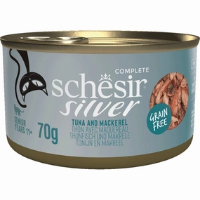 15% OFF: Schesir Silver Tuna & Mackerel in Broth Grain-Free Senior Canned Cat Food 70g cat general supplies cat toys cat grooming cat food cat litter