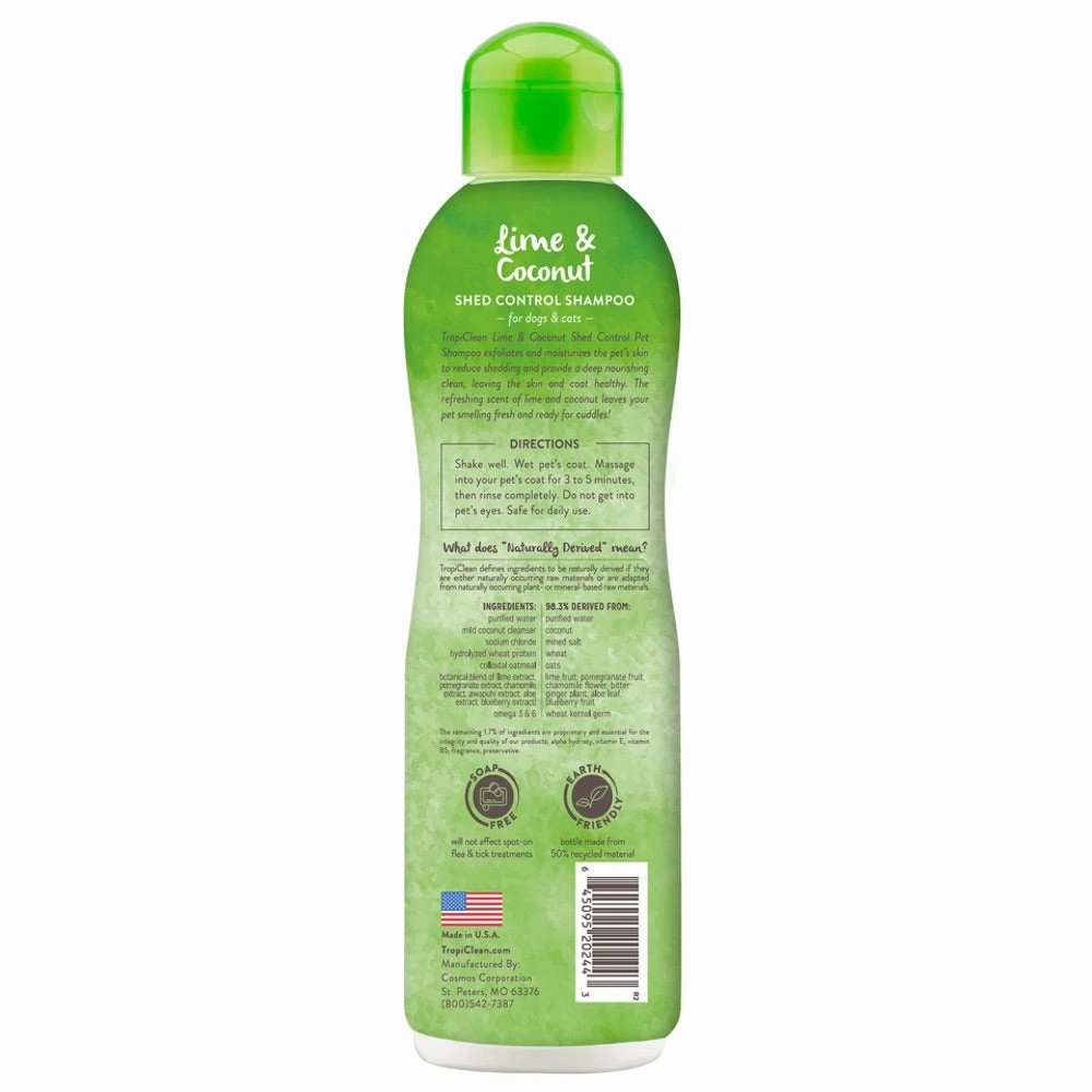 15% OFF: Tropiclean Lime & Coconut Shed Control Pet Shampoo 12oz