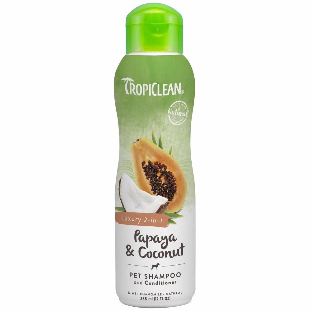 15% OFF: Tropiclean Luxury 2-in-1 Papaya & Coconut Pet Shampoo & Conditioner 12oz