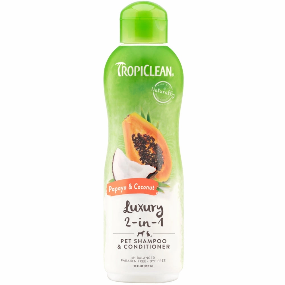 15% OFF: Tropiclean Luxury 2-in-1 Papaya & Coconut Pet Shampoo & Conditioner 12oz