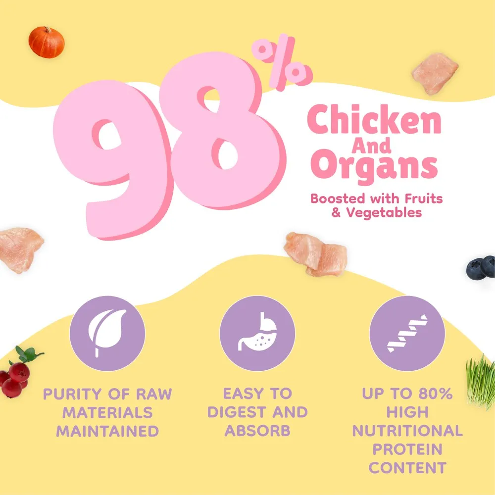 18% OFF: Singapaw Waffle Chicken & Barley Grass Grain-Free Freeze-Dried Treats For Cats & Dogs 120g