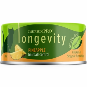 18% OFF: Nurture Pro Longevity Chicken & Skipjack Tuna White Meat With Pineapple Canned Cat Food 80g cat food cans soft cat food high protein cat food natural cat food senior cat food