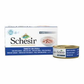 18% OFF: Schesir Tuna with Seabass in Natural Jelly Adult Canned Cat Food Multipack 50g x 6 cat general supplies cat toys cat grooming cat food cat litter