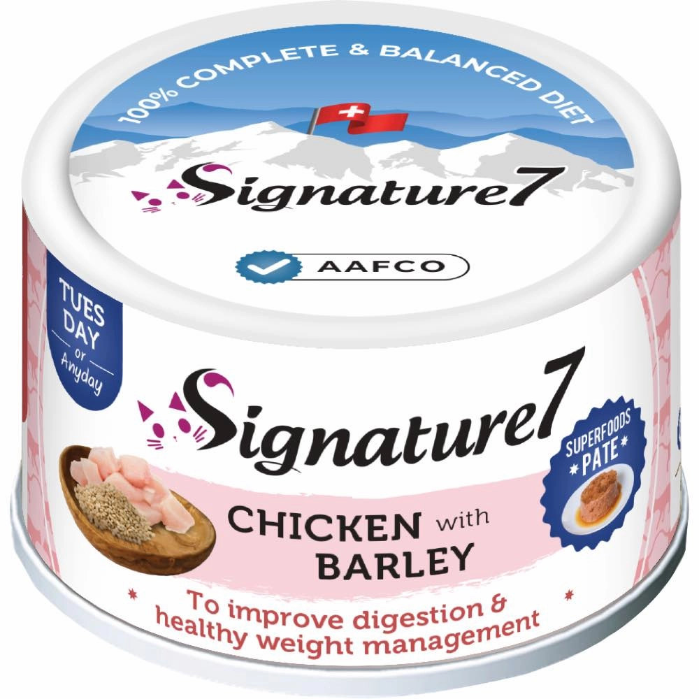 18% OFF: Signature7 Chicken With Barley Pate (Tue) Canned Cat Food 80g cat food cans soft cat food high protein cat food natural cat food senior cat food