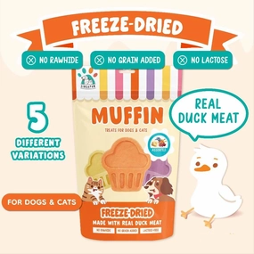 18% OFF: Singapaw Muffin Duck Freeze-Dried Treats For Cats & Dogs 100g dog chew toys dog dental chews durable chew toys puppy chew toy bone chew