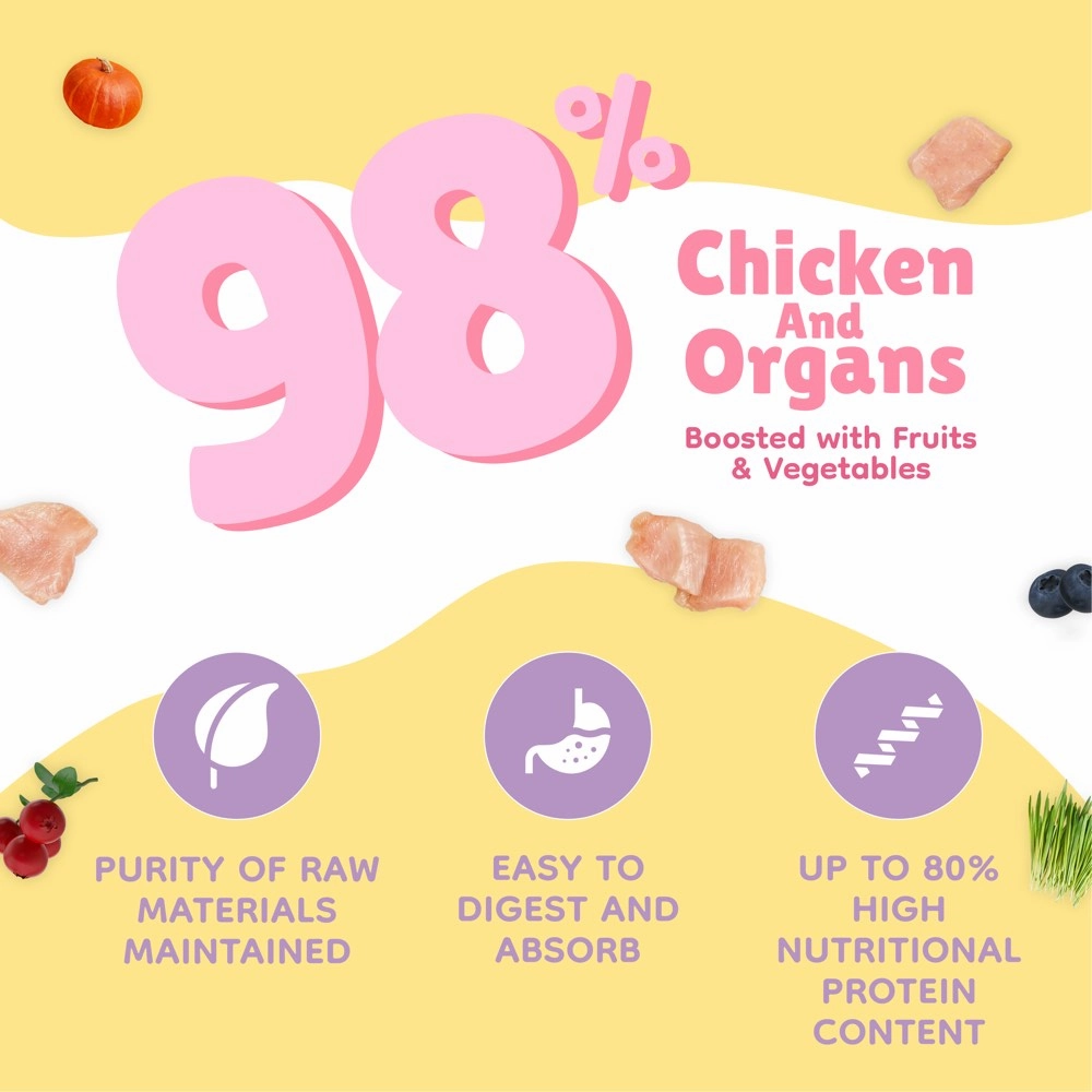 18% OFF: Singapaw Waffle Chicken & Barley Grass Grain-Free Freeze-Dried Treats For Cats & Dogs 120g