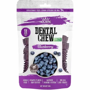 2 FOR $12.80: Absolute Holistic Boost Blueberry Petite Grain-Free Dental Dog Chews 160g no pull dog harness nylon dog leash dog walking set dog vest harness pet lead