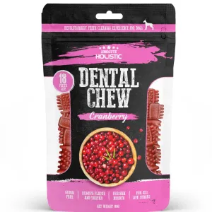 2 FOR $12.80: Absolute Holistic Dental Chew Cranberry Value Pack 160g dog grooming shampoo collar crate feeding supplies