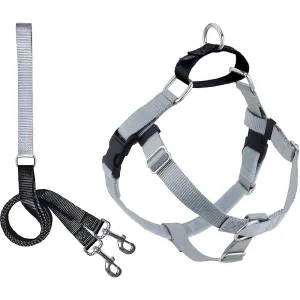 2 Hounds Design Freedom No-Pull Dog Harness & Leash - Silver puppy food dog jerky treats dog dental treats dog chicken strips organic dog food