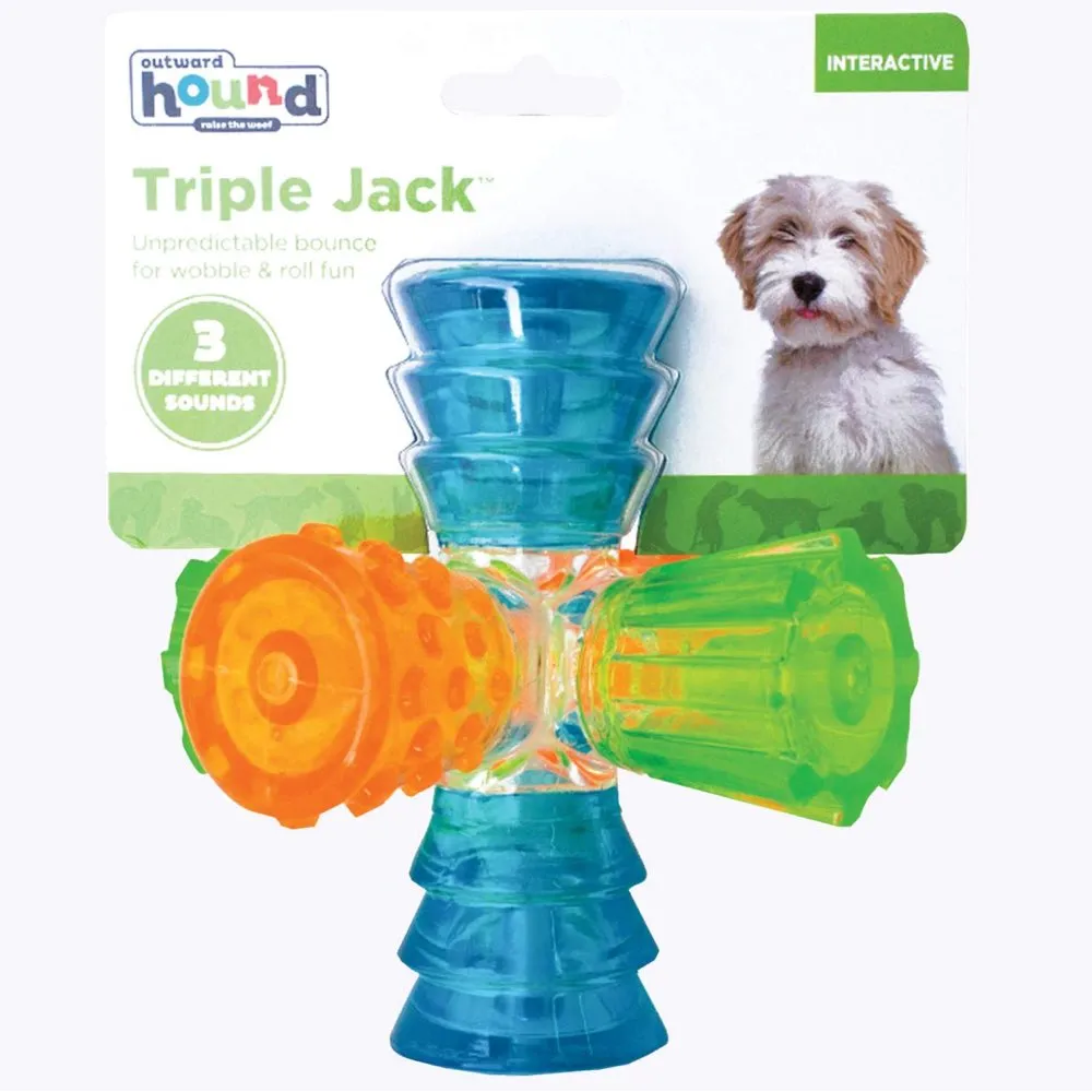 $2 OFF: Outward Hound Triple Jack Multi-Squeak Interactive Dog Toy dog puzzle toy dog slow feeder dog treat ball dog brain toy dog feeder toy