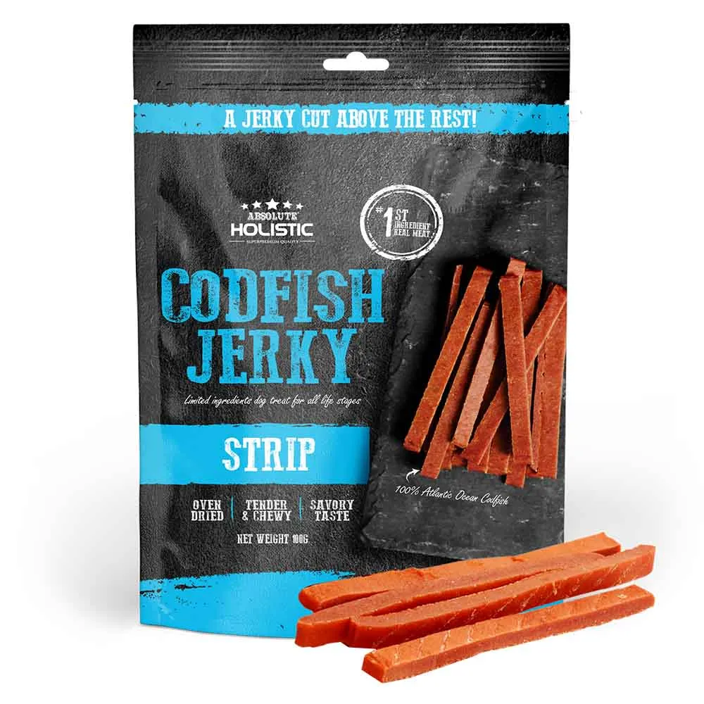 20% OFF: Absolute Holistic Codfish Loin Strip Grain Free Dog Treats 100g dog grooming shampoo collar crate feeding supplies