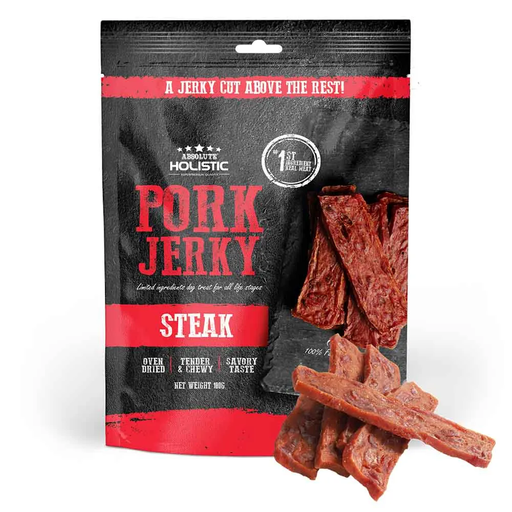 20% OFF: Absolute Holistic Pork Steak Grain Free Dog Treat 100g dog grooming shampoo collar crate feeding supplies