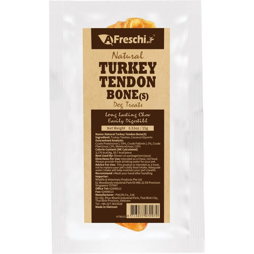 20% OFF: AFreschi Natural Turkey Tendon Bone Grain-Free Dog Chew (Small) 15g dog grooming shampoo collar crate feeding supplies