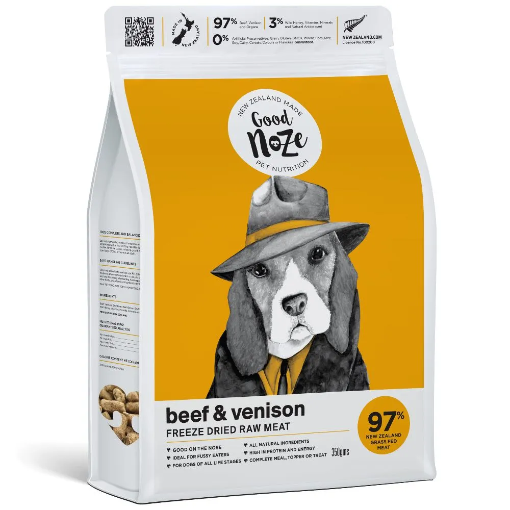 20% OFF: Good Noze NZ Beef & Venison Freeze-Dried Dog Food 350g dog grooming shampoo collar crate feeding supplies