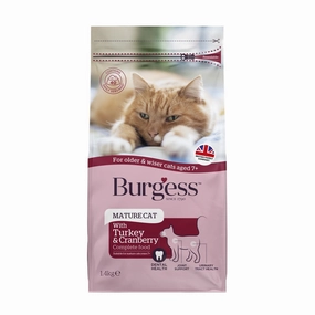 20% OFF/BUNDLE DEAL: Burgess Turkey & Cranberry Mature Dry Cat Food 1.4kg kitten food wet kitten food kitten milk kitten treats grain free kitten food