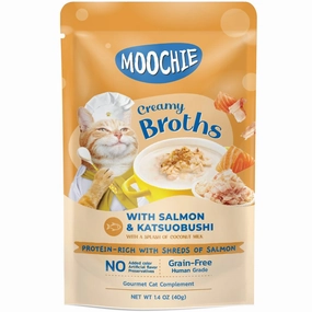 20% OFF: Moochie Creamy Broths With Salmon & Katsuobushi Grain-Free Pouch Cat Food 40g x 16 dog travel bag car seat cover pet carrier for car training leash dog training whistle