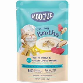 20% OFF: Moochie Creamy Broths With Tuna & Green-Lipped Mussel Grain-Free Pouch Cat Food 40g x 16 dog travel bag car seat cover pet carrier for car training leash dog training whistle