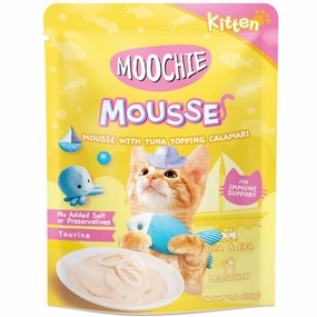 20% OFF: Moochie Mousse With Tuna Topping Calamari Kitten Pouch Cat Food 70g x 12 dog travel bag car seat cover pet carrier for car training leash dog training whistle
