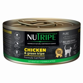20% OFF: Nutripe Pure Chicken & Green Tripe Gum & Grain-Free Canned CAT Food 95g cat snacks catnip treats healthy cat food cat reward treats low calorie cat food