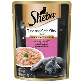 20% OFF: Sheba Tuna & Crab Stick Pouch Cat Food 70g x 12 cat general supplies cat toys cat grooming cat food cat litter