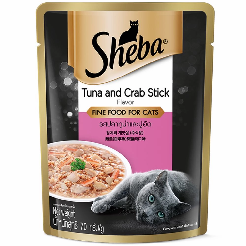 20% OFF: Sheba Tuna & Crab Stick Pouch Cat Food 70g x 12 cat general supplies cat toys cat grooming cat food cat litter