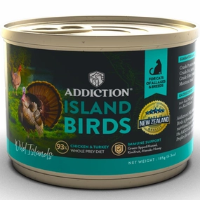23% OFF (Exp 7Aug25): Addiction Wild Islands Island Birds Chicken & Turkey Grain-Free Canned Cat Food 185g cat snacks catnip treats healthy cat food cat reward treats low calorie cat food