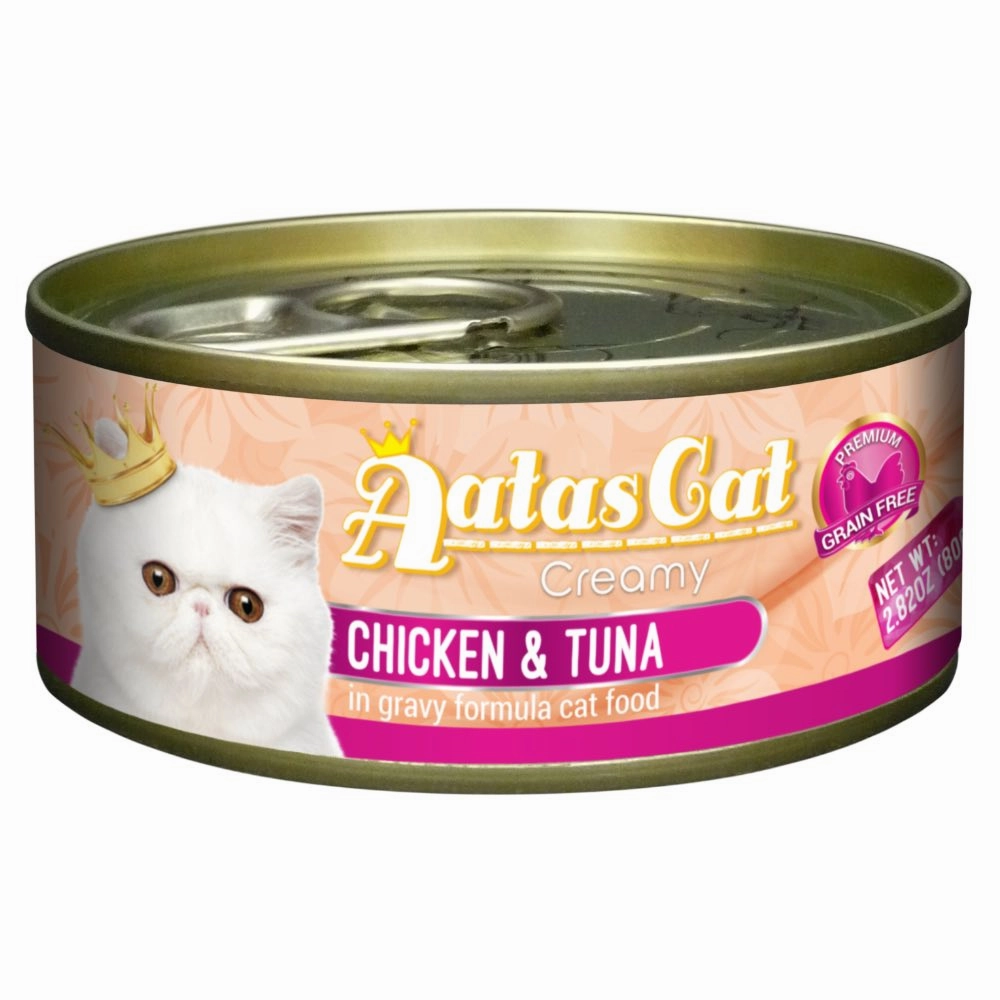 24 FOR $26: Aatas Cat Creamy Chicken & Tuna In Gravy Canned Cat Food 80g cat food cans soft cat food high protein cat food natural cat food senior cat food