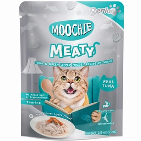 24% OFF: Moochie Meaty Tuna & Green-Lipped Mussel Recipe In Gravy Senior Pouch Cat Food 70g x 12 dry cat food cat treats grain free cat food kitten treats cat dental treats