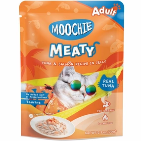 24% OFF: Moochie Meaty Tuna & Salmon Recipe In Jelly Adult Pouch Cat Food 70g x 12 dry cat food cat treats grain free cat food kitten treats cat dental treats